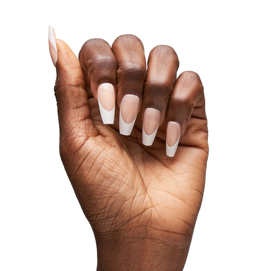 Instant Luxury Acrylic Press-On Nails - Timeless French - Medium Coffin