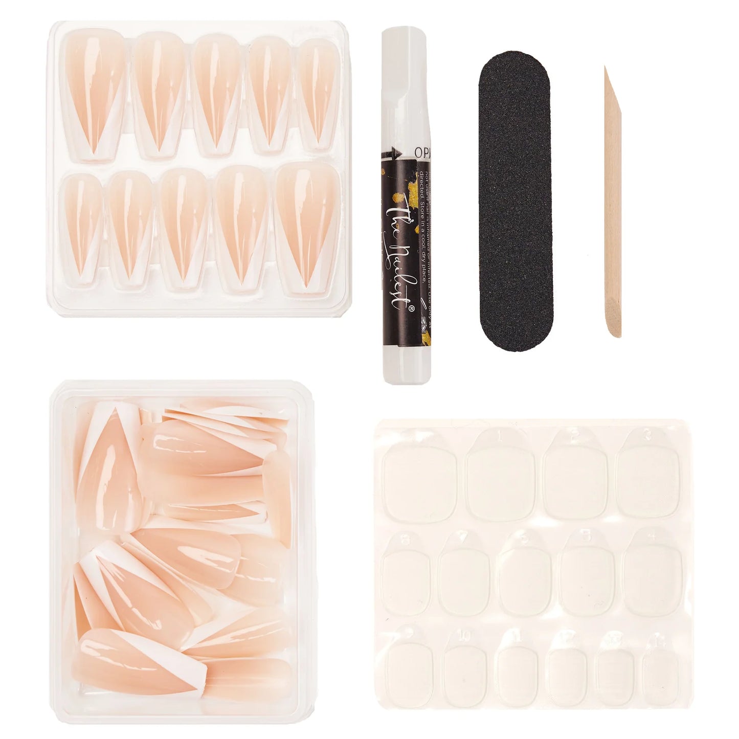 Instant Luxury Acrylic Press-On Nails - V-Line - Medium Coffin
