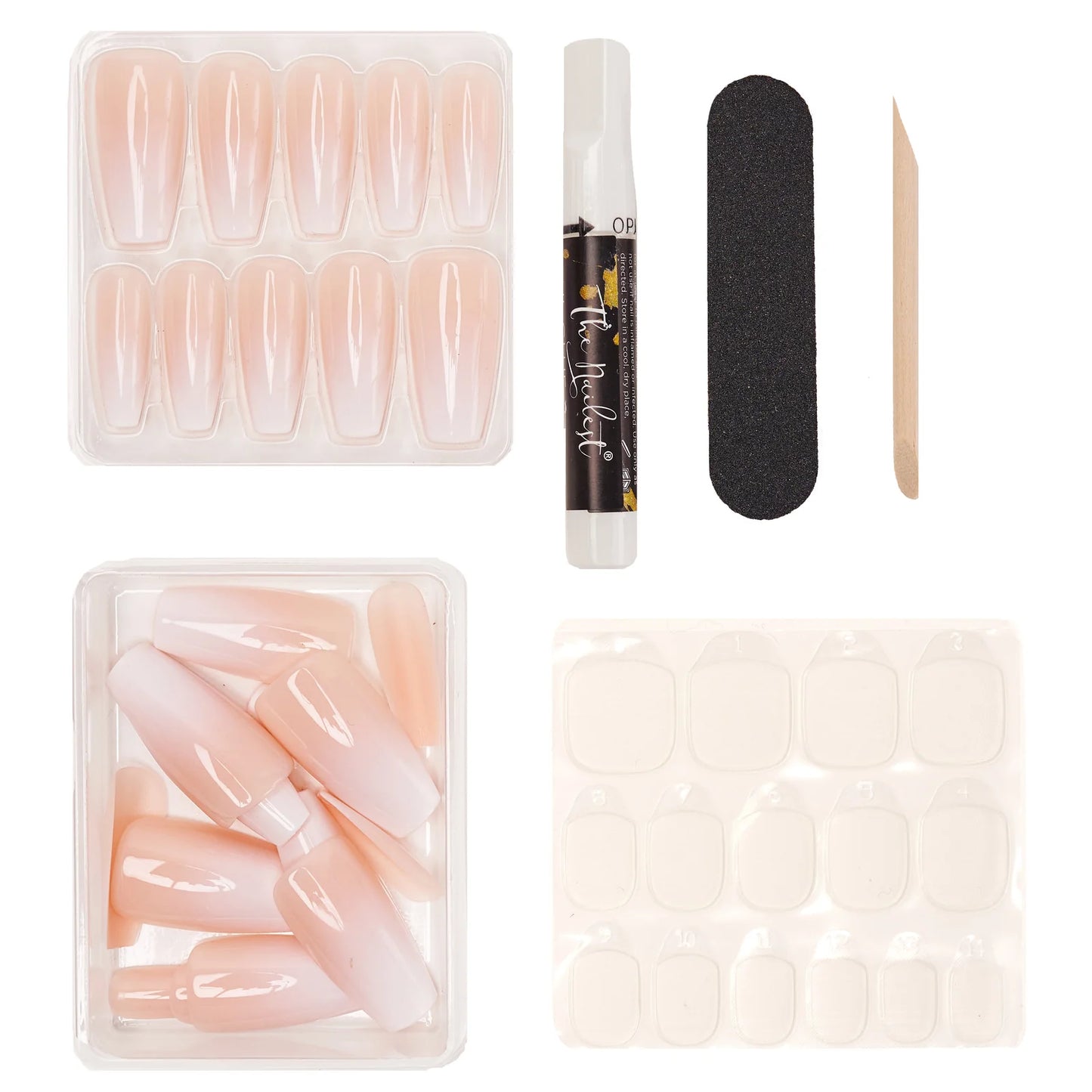 Instant Luxury Acrylic Press-On Nails - Baby Boomer Ombre - Medium Coffin