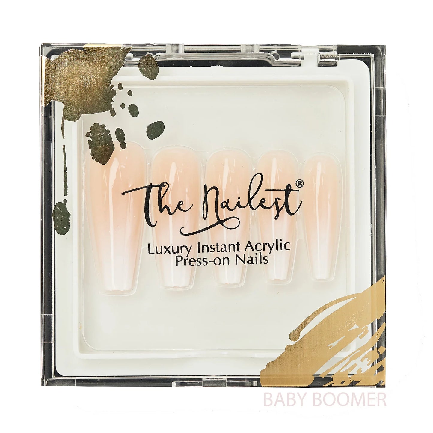 Instant Luxury Acrylic Press-On Nails - Baby Boomer - C-Curve Long Coffin