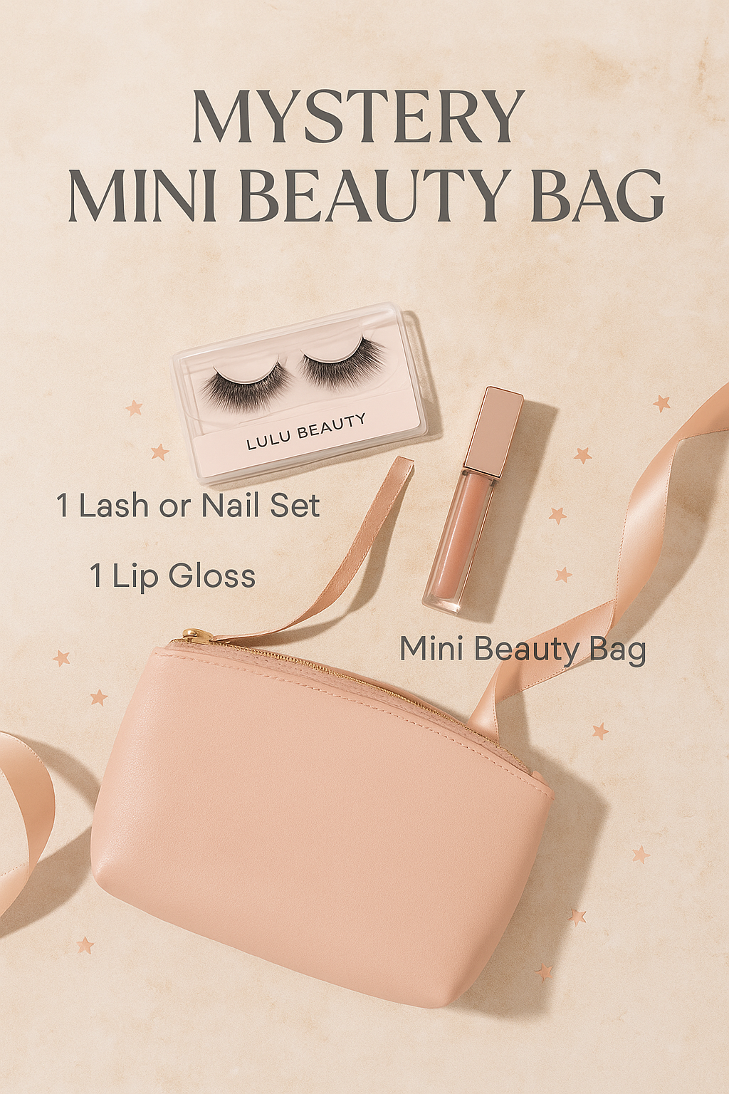 🎁 Mystery Mini Beauty Bag — Surprise Lash or Nail Set + Gloss